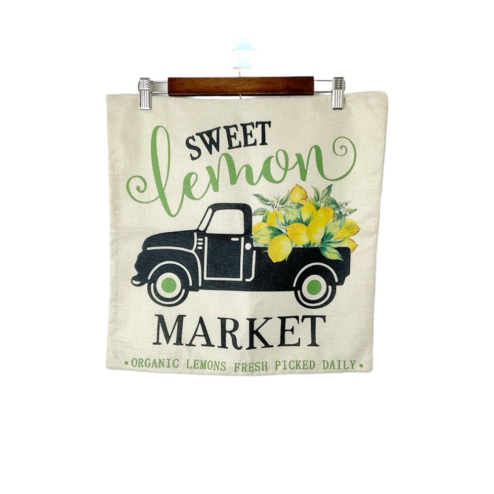 Lemon Themed Indoor Outdoor‎ Pillow Covers 18 x 18 Farmhouse Style